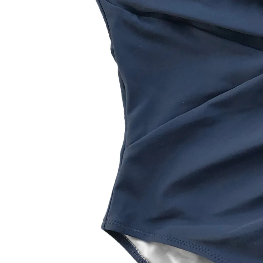 CUPSHE темно-синий Одноцветный слитный купальник для женщин с v-образным вырезом и глубоким вырезом на спине, однотонный Монокини, пляжный купальный костюм, купальник