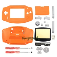 extremerate orange solid full housing shell buttons with screen len for gameboy advance