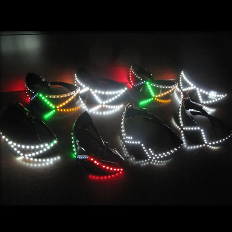 Colorful LED Luminous Glasses Flashing Growing Lighting Bar DJ Christmas Halloween Eyewear Led Masquerade Mask