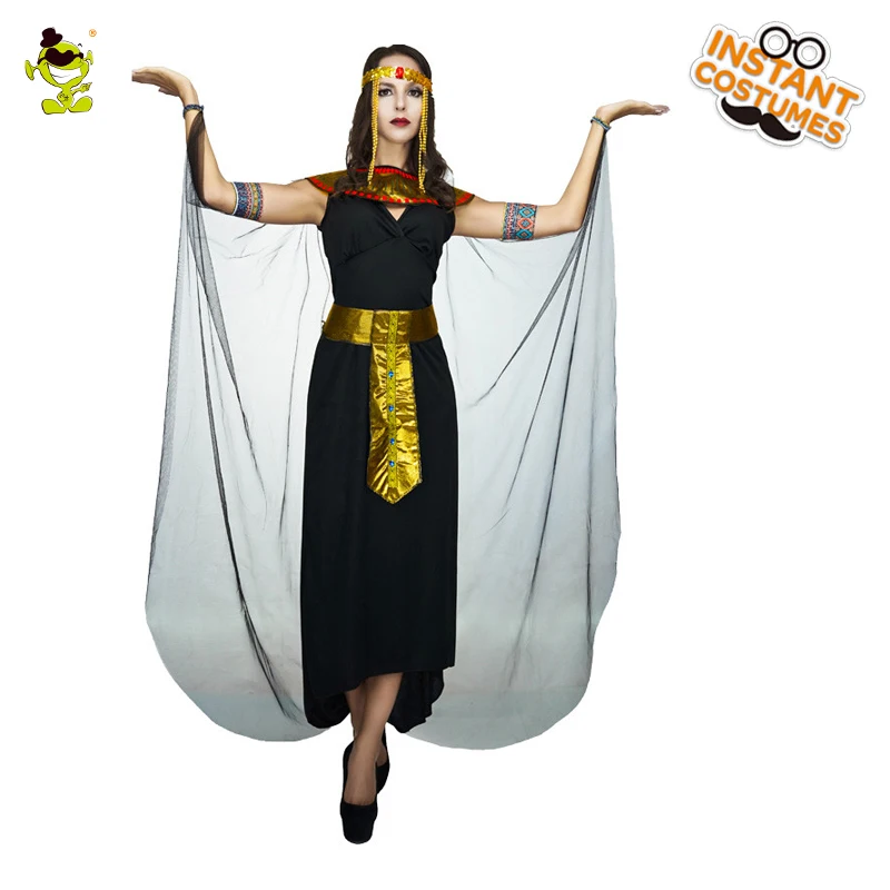 

Women Black Egyptian Cleopatra Costumes Women Halloween Party Noble Queen of Egypt Cosplay Fancy Dress Women Egyptian