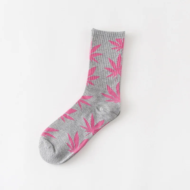 huifen 1 pair Men's Fashion Business Weed Hemp Cotton Socks Street Fashion Skateboard Couple Girls Harajuku Trend Socks Give Men a Gift - Цвет: huifen
