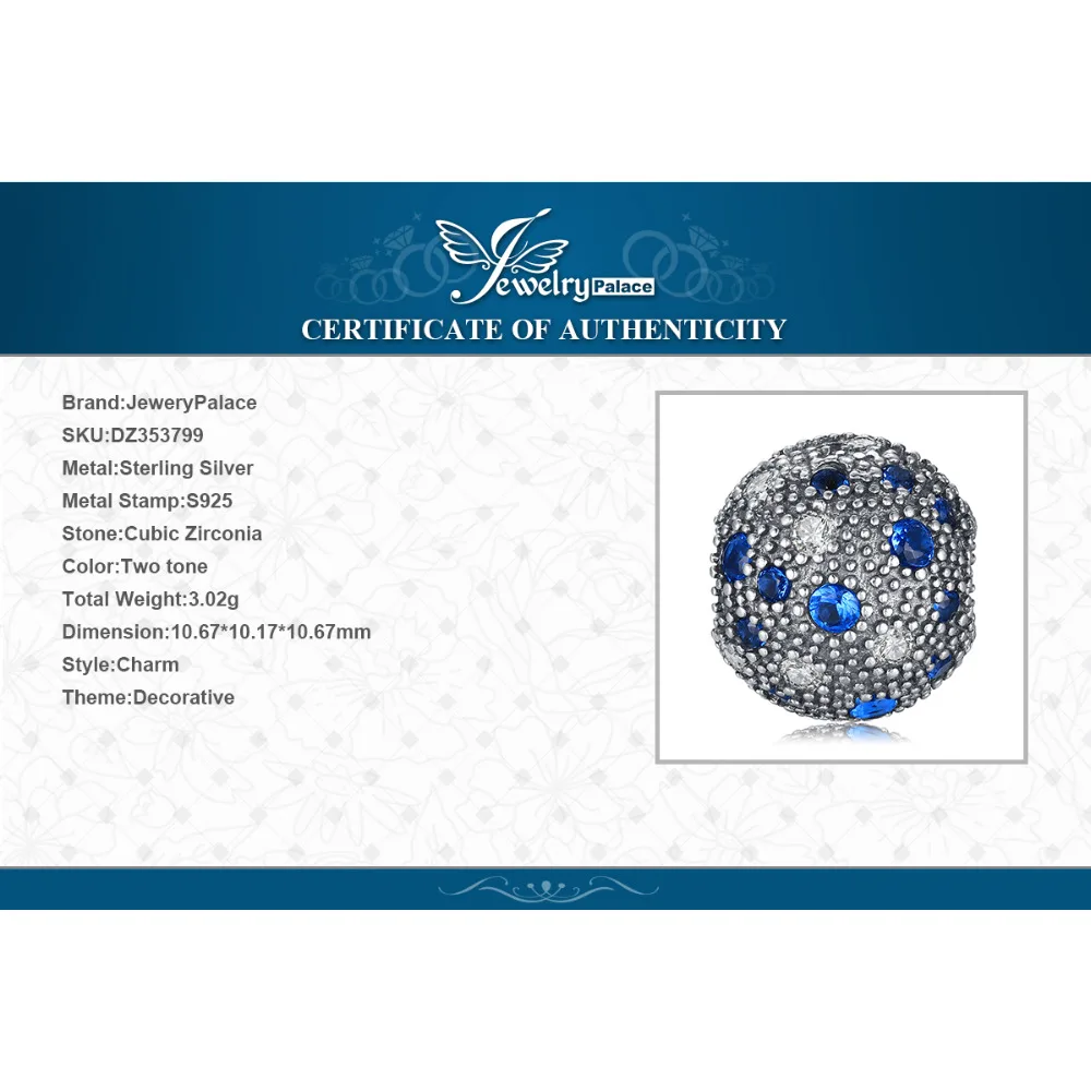 Jewelrypalace стерлингового серебра 925 соцветие синий и белый жемчужный бисер Подвески