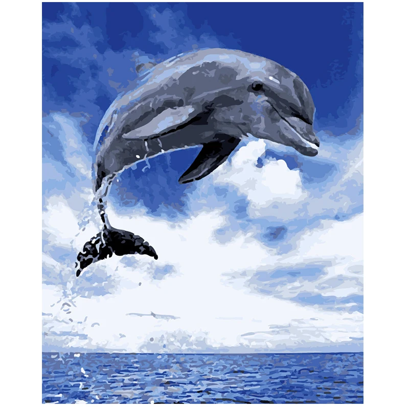 

Needlework DIY DMC cross stitch painting 14CT unprinted dolphin embroidery Counted Cross-Stitch cotton thread,Christmas 928