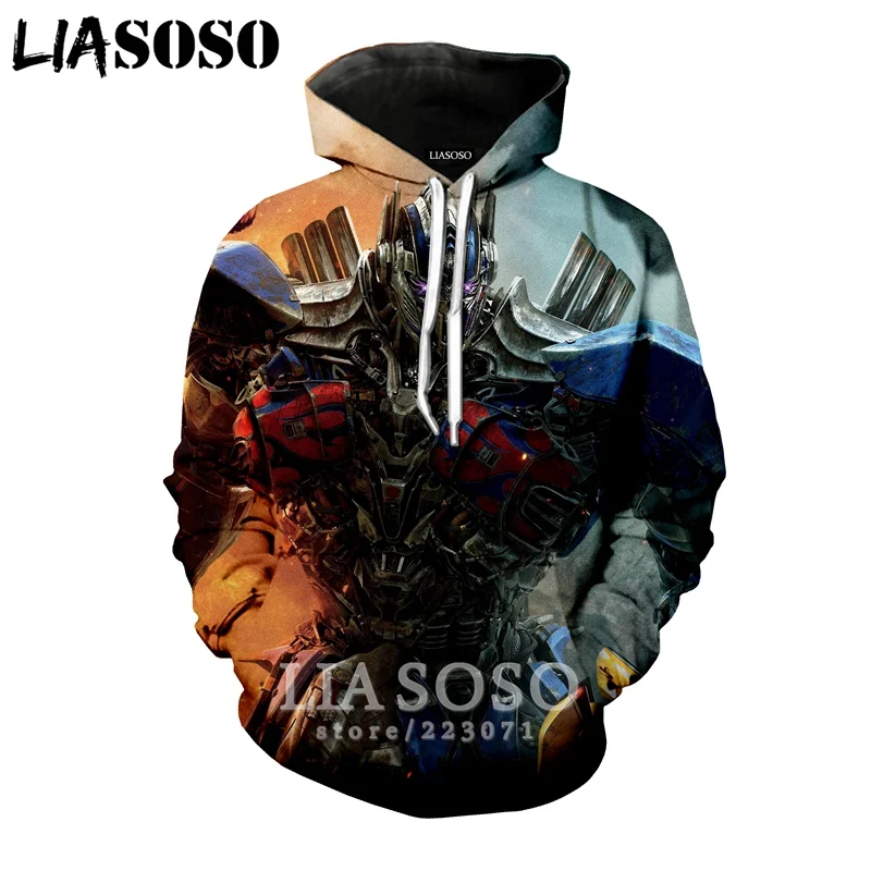 LIASOSO новая модная мужская и женская толстовка с 3D принтом фильм Трансформеры