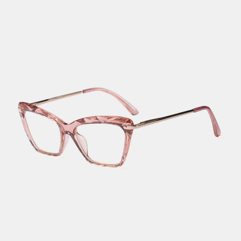 C1-Pink-Frame Королевская девушка кошачий глаз оправа модные очки Женские очки винтажные брендовые дизайнерские очки Оптические прозрачные линзы очки os001 - Цвет оправы: C1-Pink-Frame