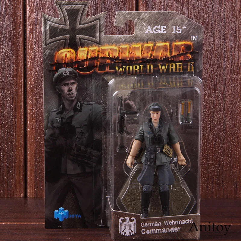 German Wehrmacht Army Soliders Rifleman A/B Commander Action Figure 1/18 Scaled PVC Collectible Model Toy 6pcs/set