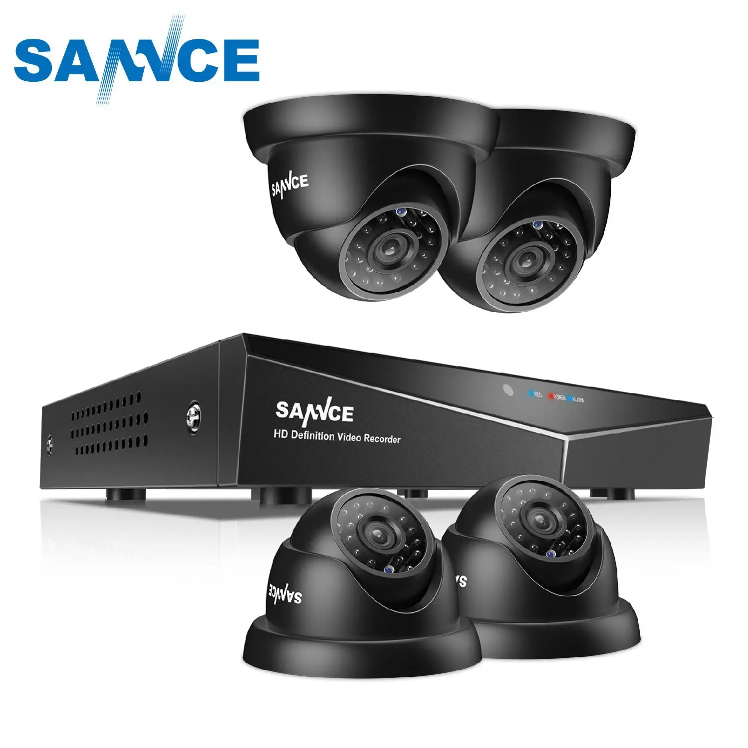 SANNCE 8CH 1080N HDMI DVR CCTV система 4 шт 720P Купольные Камеры видеонаблюдения ИК Крытый водонепроницаемый открытый Видеонаблюдение CCTV комплект