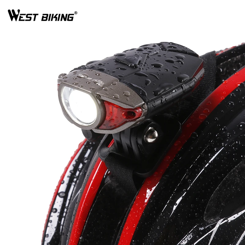WEST BIKING USB Перезаряжаемые Водонепроницаемый IP45 велосипеда светлый светодиод передний велосипедный легкий безопасный дорожный велосипедный руль нашлемный свет