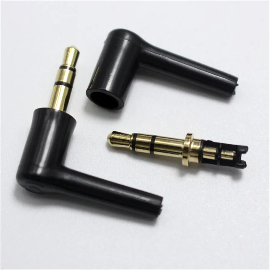 50pcs 3.5mm stereo headset plug jack 3 4 pole 3.5 Audio Plugs Jack Adaptor Connector for iphone ect 90 Degrees White and Black |