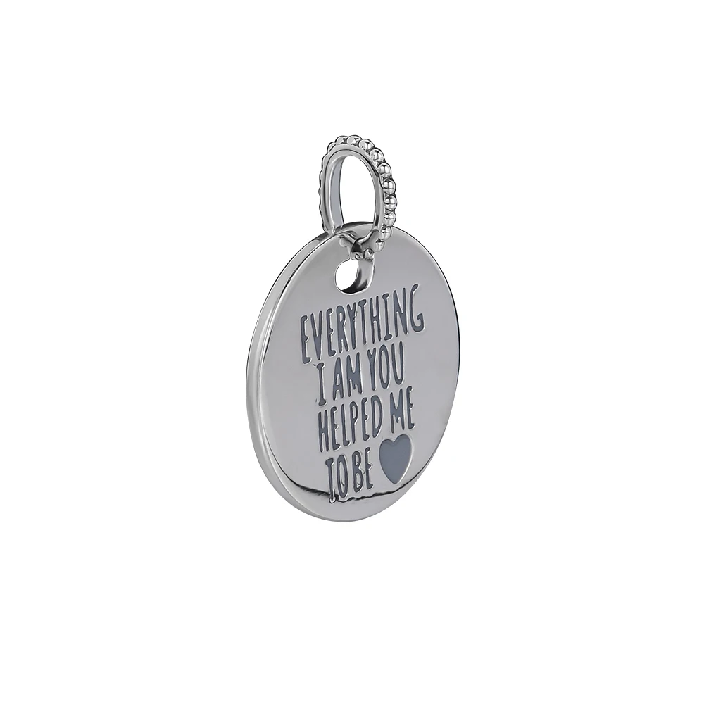 925 Sterling Silver Everything I Am You Helped Me To Be Disc Necklace for Women Giftcolgantes collares Fine Jewelry berloques | Украшения и