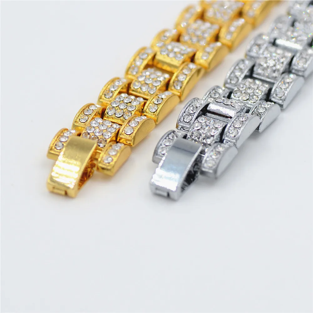 Для мужчин S bling хип хоп браслет iced out Хрустальная цепочка браслеты для ювелирные изделия