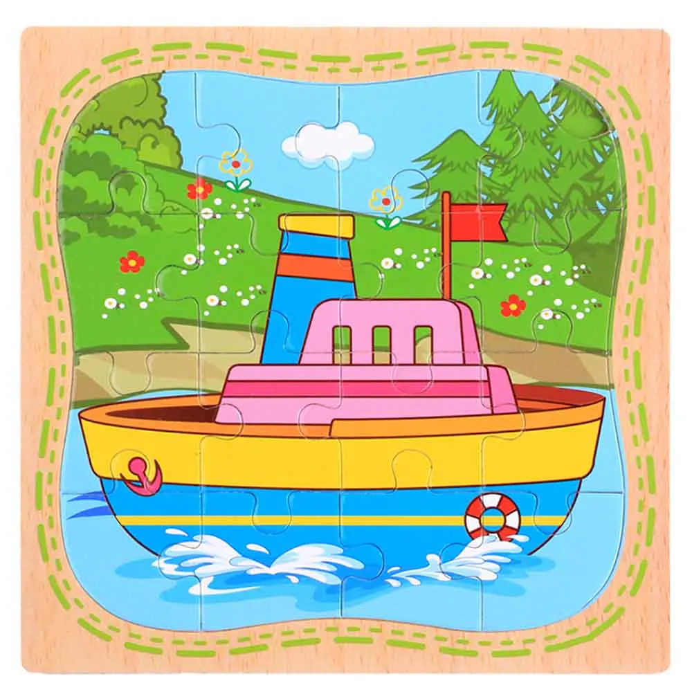 Маленький кусочек игрушка головоломка детские животные и автомобиль деревянная