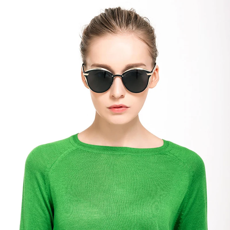 2019 роскошные женские солнцезащитные очки модные круглые винтажные Ретро в форме