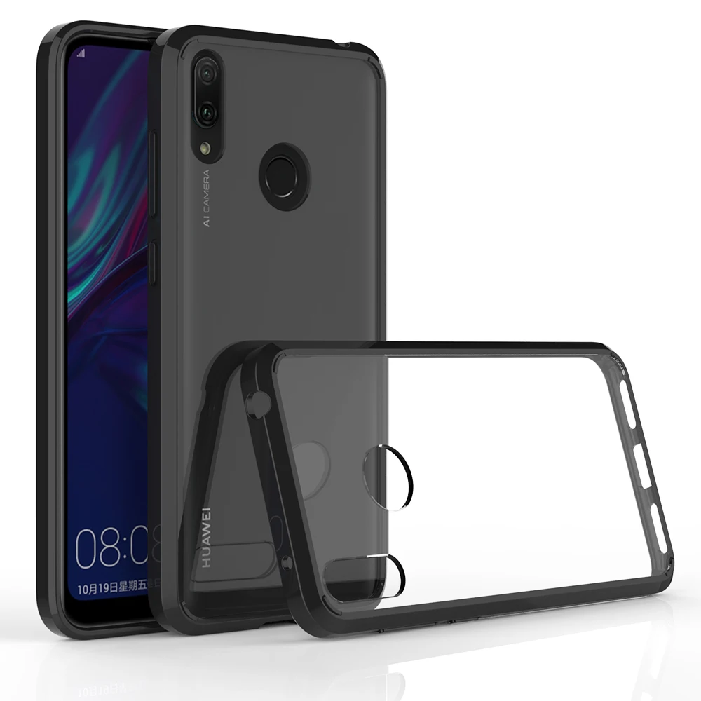 Для huawei Y7 чехол Кристальный Гибридный Бампер прозрачный жесткий акриловый чехол для телефона s для huawei Y7 Pro чехол Y 7 6,26 ''чехол