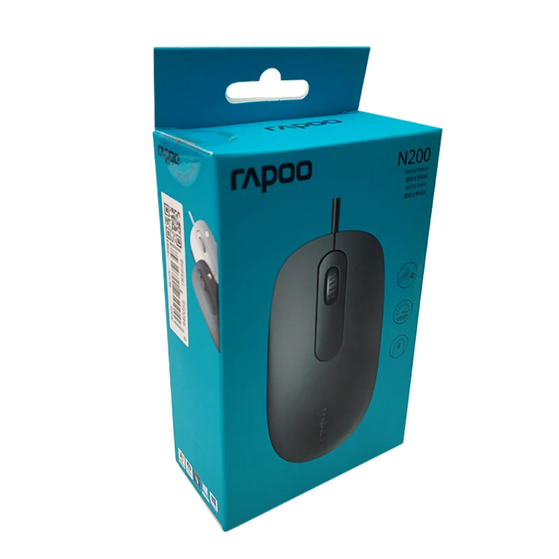 Новая Проводная оптическая игровая офисная мышь Rapoo N200 с разрешением 1000DPI для ПК