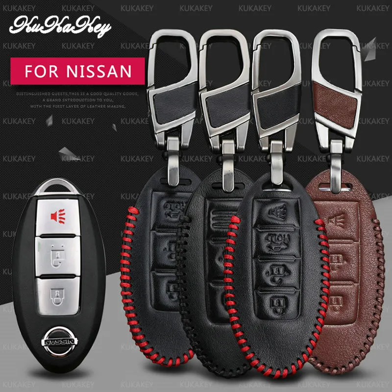Kukakey кожа Ключи Чехол Держатель Брелок для Nissan Sylphy Максима lannia Teana X-Trail B14 N16 2016 2018