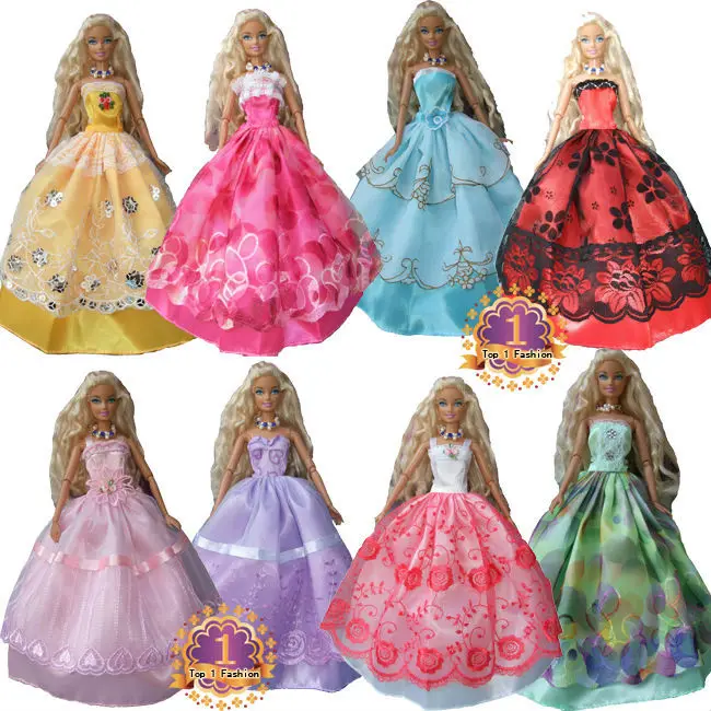 15items=5 Wedding Dress Princess Gown+5 shoes+5accessories Clothes Gown For Barbie doll | Игрушки и хобби