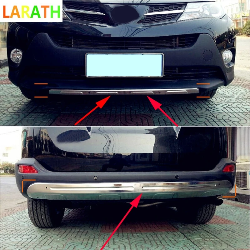 2 шт./компл. для Toyota RAV4 Previa RAV 4 2014 2015 Нержавеющая сталь передний и задний бамперы
