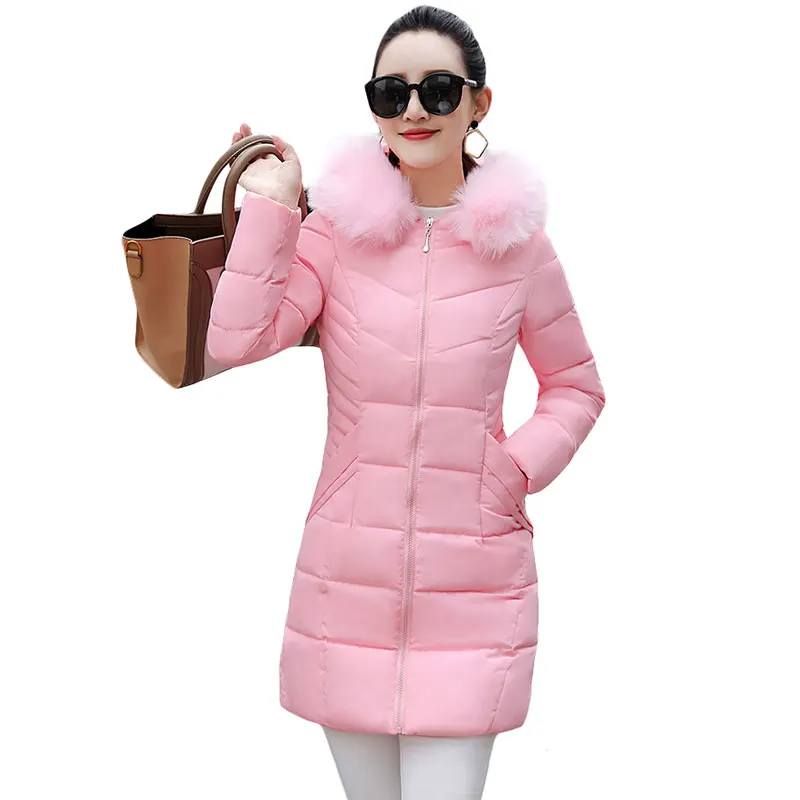 2018 New Winter Jacket Women Causal Slim Long Coat Girls Hooded Cotton Padded Female Down Parkas Outwear | Женская одежда