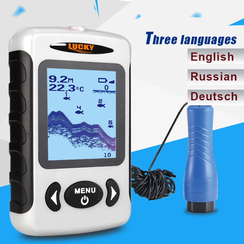 LUCKY FF718D-Ice 2 &quotLCD Портативный рыболокатор Открытый 200 кГц/83 кГц двойной