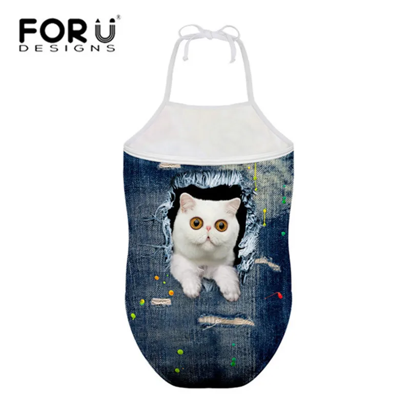 FORUDESIGNS купальник для детей Детские купальники для девочек с принтом кота, Одна деталь Детские купальники с бикини для летняя пляжная одежда