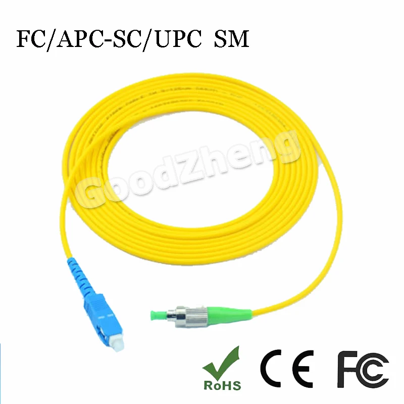 FC/APC SC/UPC SIMPLEX 9/125 волоконный Соединительный шнур Джампер кабель одномодовый 3 м/5