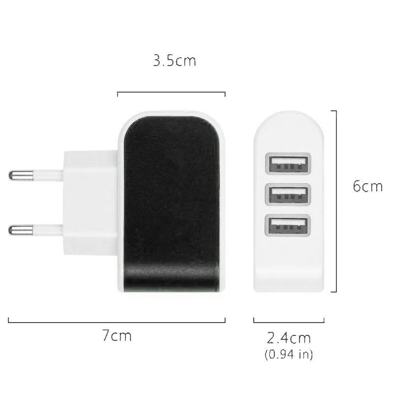 USB Зарядное устройство 3 Порты 5V2A Путешествия стены Мощность адаптер для зарядки