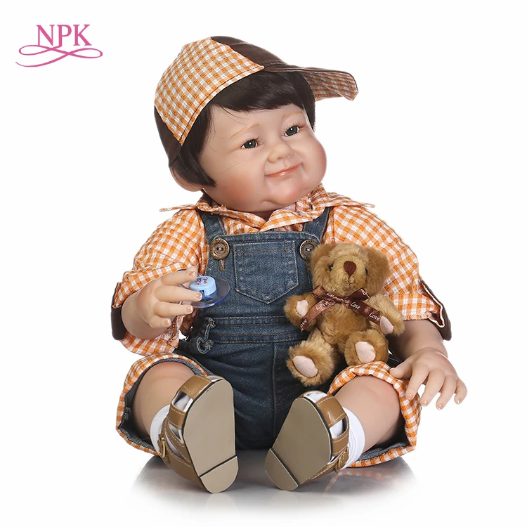 

Кукла реборн NPK, 22 дюйма, силиконовая, виниловая, мягкая, на ощупь, парик, волосы, милая кукла, подарок для детей
