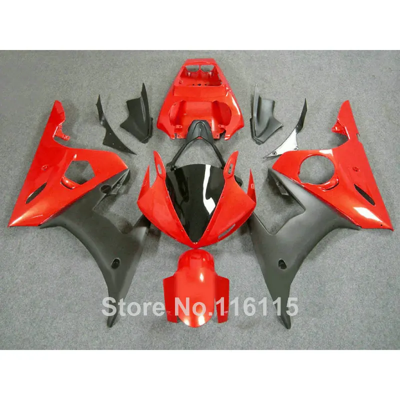 

MOTOMARTS высококачественный комплект обтекателей для YAMAHA R6 комплект обтекателей 2003 2004 2005 матовый черный красный корпус комплекты YZF R6 03 04 05 #155