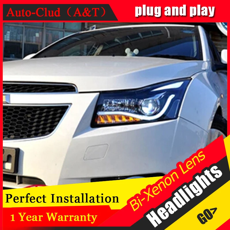 Авто Clud 2009-2014 для Chevrolet cruze Ксеноновые фар сборки led глаза ангела голову ксеноновых