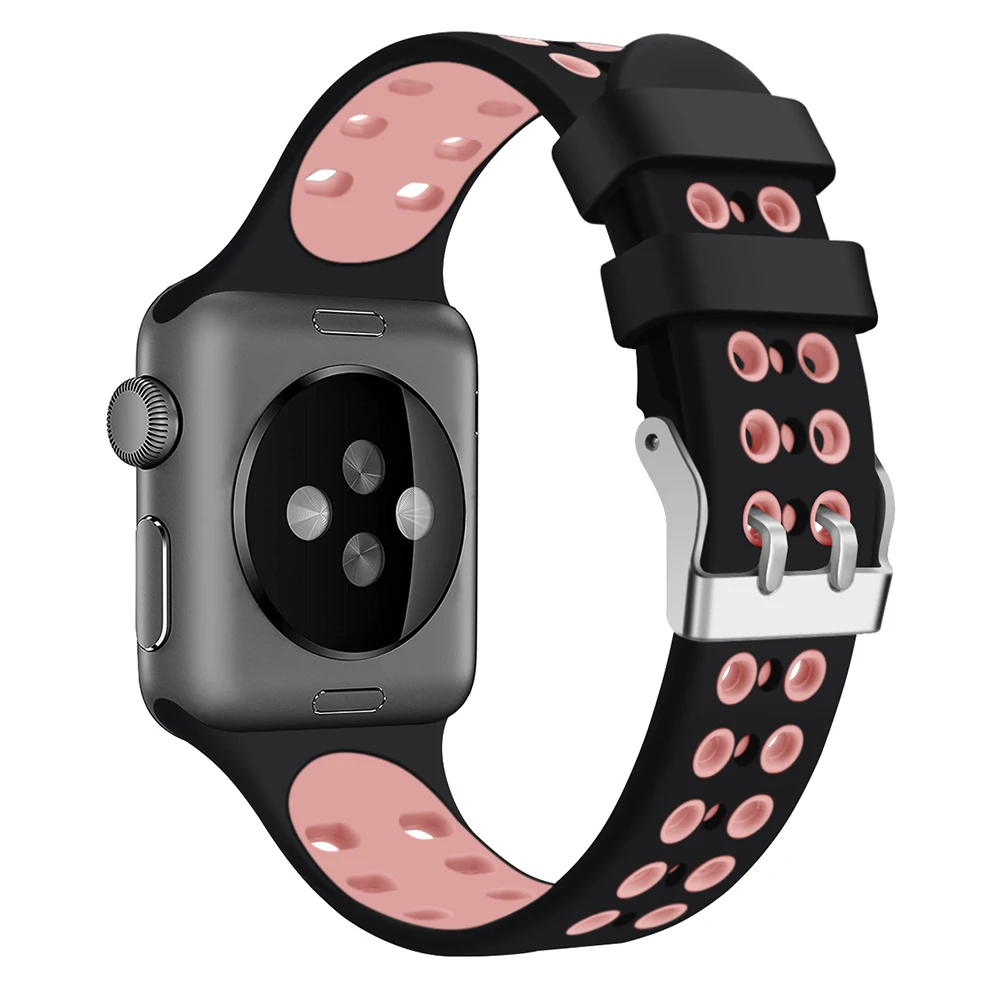 Силиконовые браслеты для часов Apple Watch Водонепроницаемый полые ремешок Высокое