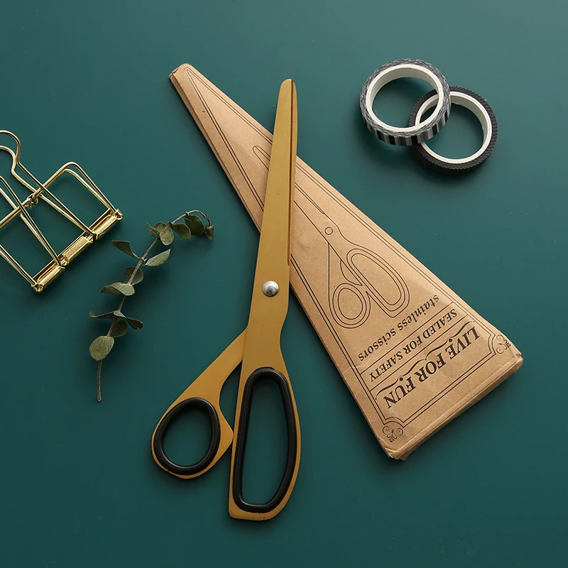 Vintage craft scissor design brass scissors paper cutter office accessories notebook Planner DIY tool school Stationery Store