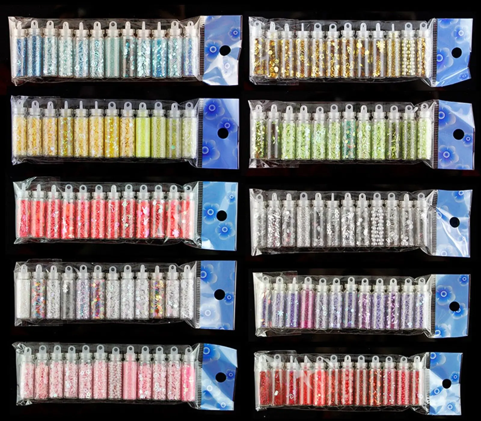 12 бутылок в ассортименте мини стеклянный флакон подвеска для ногтевого дизайна