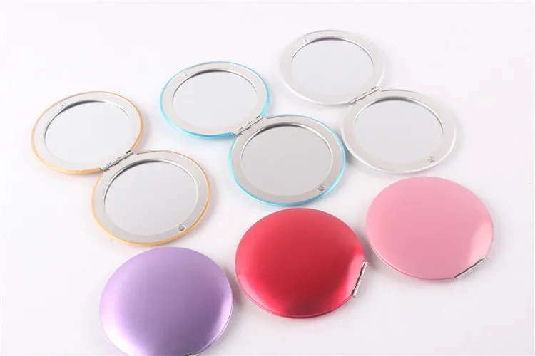 Индивидуальные компактный Гримерное зеркало Портативный металла алюминиевая