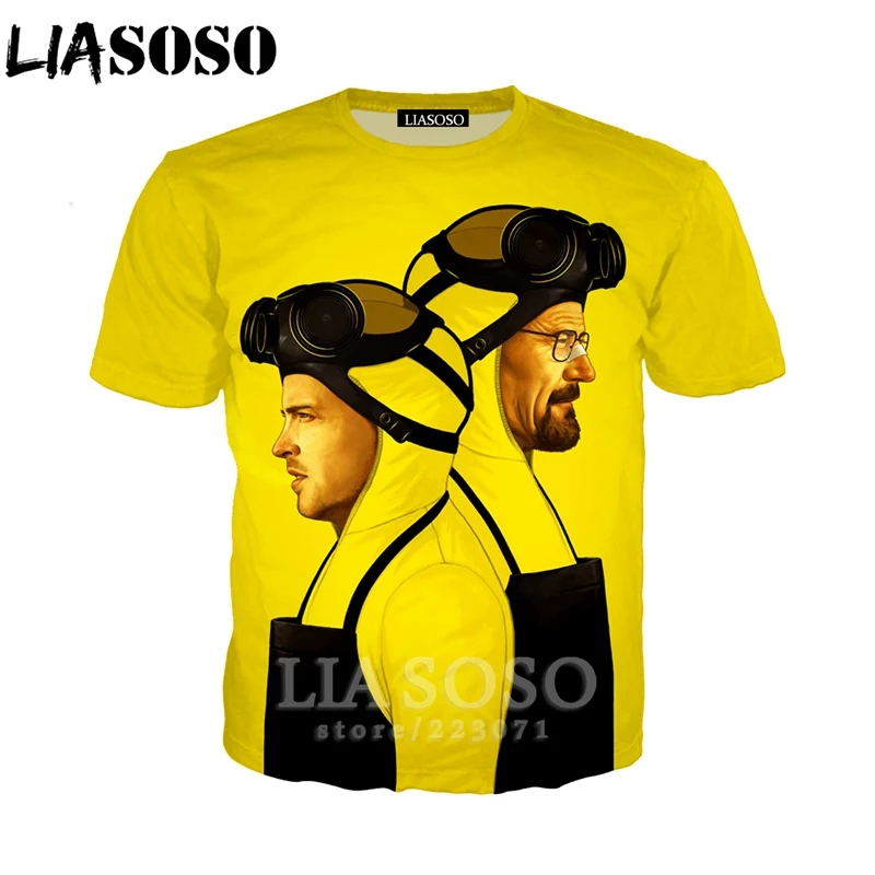 LIASOSO Летний Новый мужской женский модный свитшот 3D принт сериал Breaking Bad футболка с