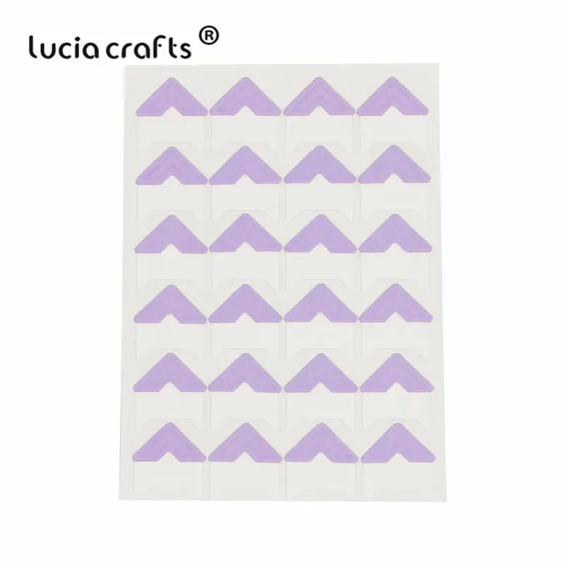 Lucia crafts(1 лист = 24 шт Угловые наклейки) Бумага для скрапбукинга DIY свадебный фотоальбом рамка Декоративные наклейки I0509 - Цвет: Purple  1sheet