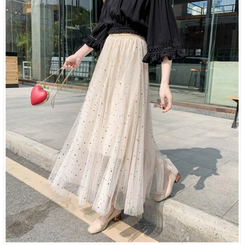 Юбка MSSNNG Женская осенне-зимняя сетчатая с завышенной талией | одежда