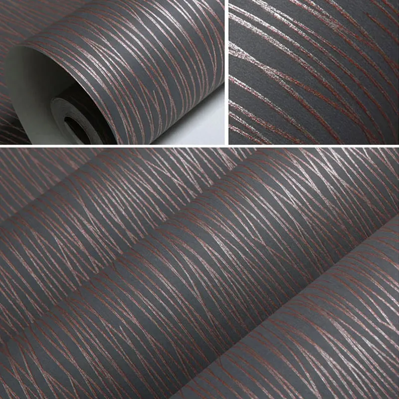 

papier peint Modern Dark Grey Stripped Wall Papers Home Decor Stripe Wallpaper Roll for Living Room Bedroom Walls Papel Mural