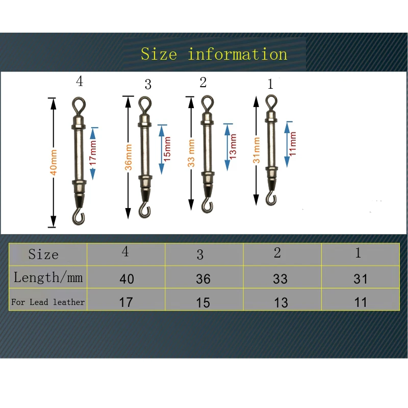 

30 pieces/lot strong elastic swivels high speed snap with lead piece seat fishing tackle fishing connector rolling swivels