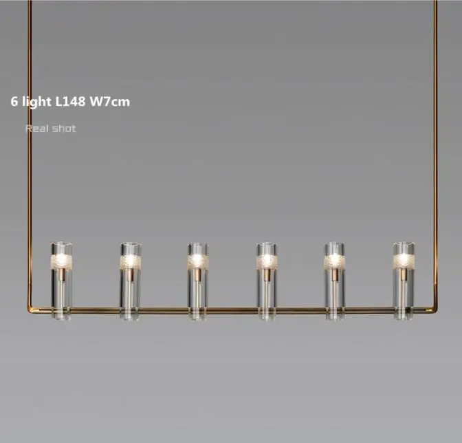 6 light L120cm RH Американский роскошный медный блеск E14 Светодиодный настенный светильник для гостиной, коридора, светильники из стекла, светодиодные настенные бра, светильники - Цвет абажура: 6 light L120cm