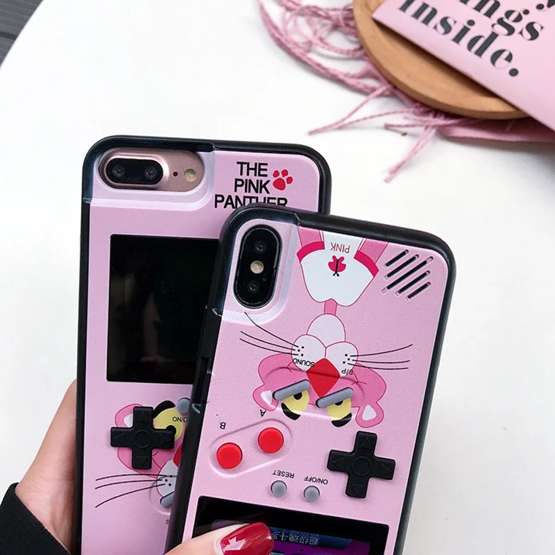 Цветной экран игровой чехол для телефона iPhone 11 Pro Max 11 Pro 11 XS Max 7 8 Plus Электронный ПК Жесткий Чехол черный/белый/розовый леопард