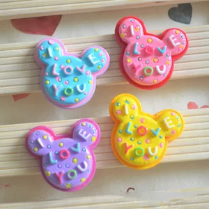 10 шт.лот каучуковый мультяшный love candy micky 22*24 мм Декор ремесла бонсай для дома сделай сам