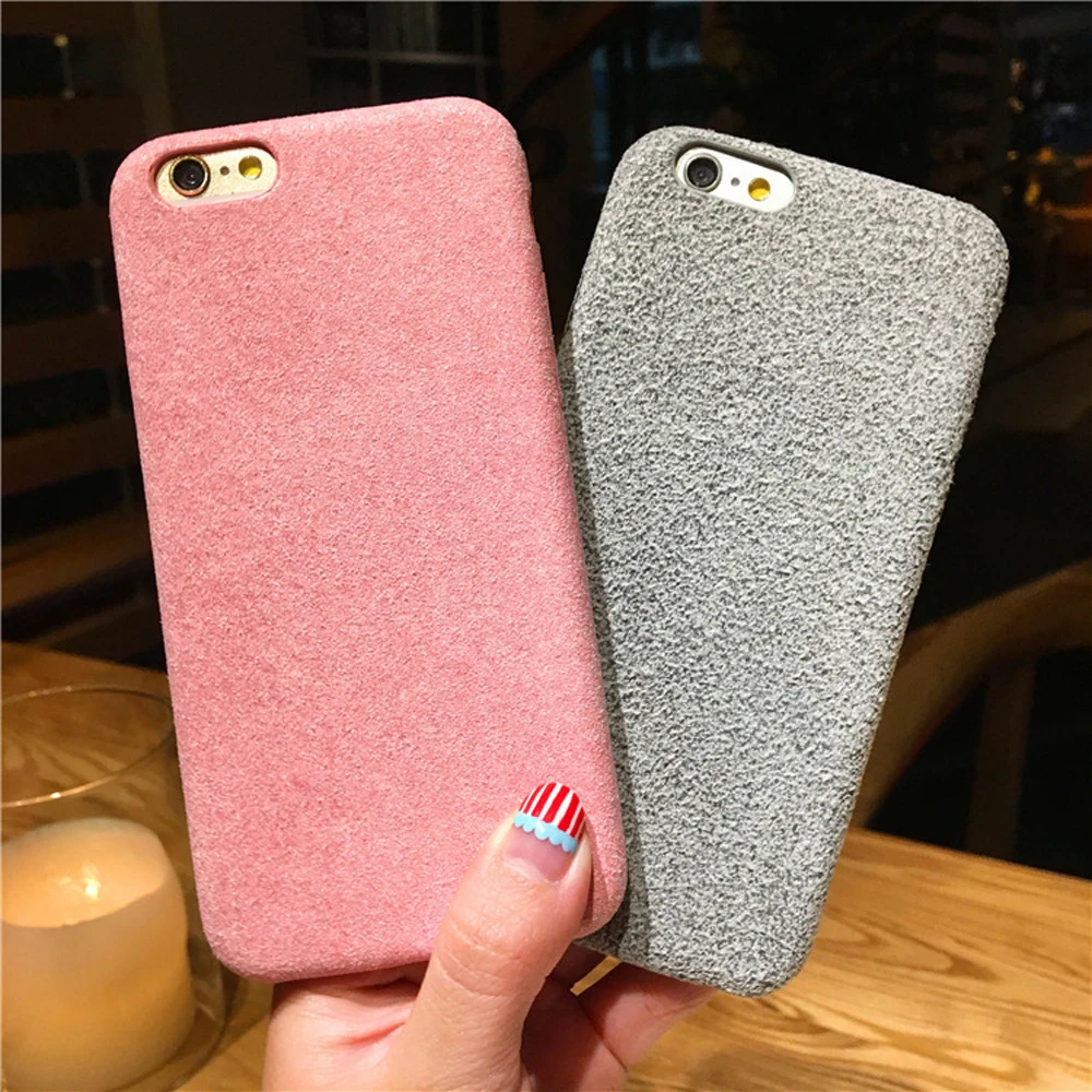 Eqvvol Microfiber Plush Fabrics Phone Case For Apple iPhone X 8 7 6 6S Plus Cases Fashion Warm Soft Color Back Cover Capa |