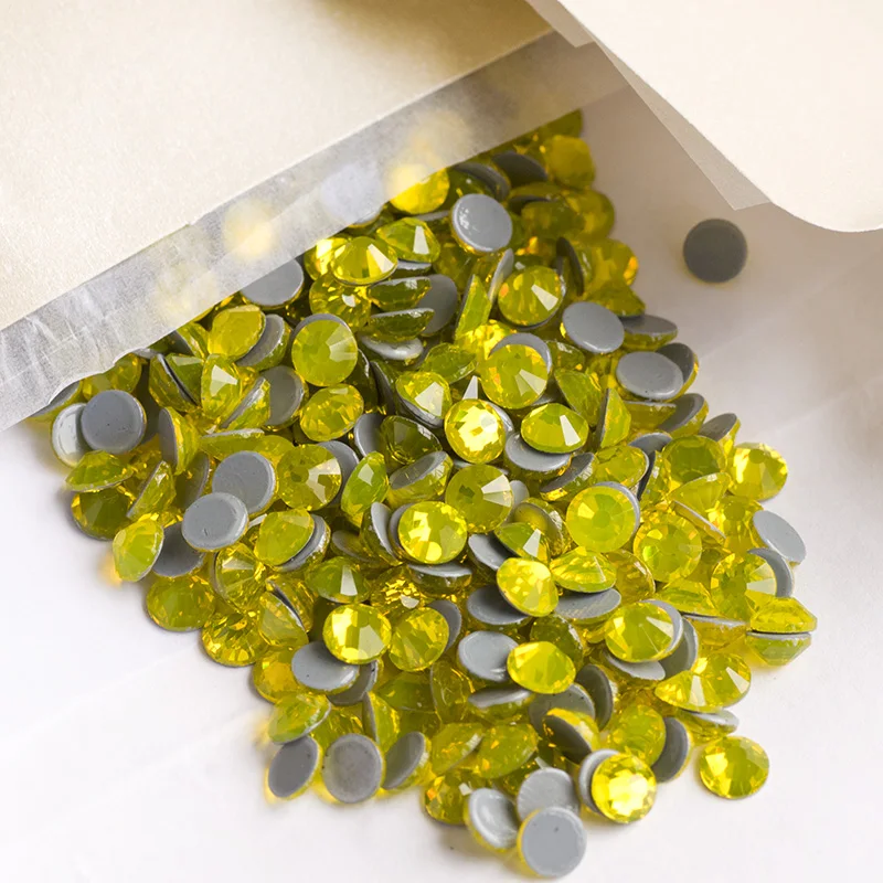 YANRUO 2058HF цитрин горячего фиксации стразы камни железо на кристалле рукоделие для