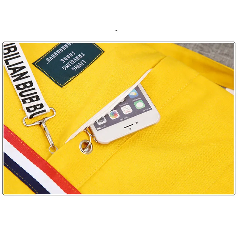 

New Lady Shoulder Bag Canvas Stitching Cloth Crossbody Bag Fresh And Simple Female Student Bag Wenyi Sen Female Shopping Bag