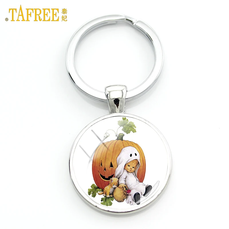 TAFREE 2017 новые подарки на хэллоуин брелок ювелирные изделия черный кот летучая