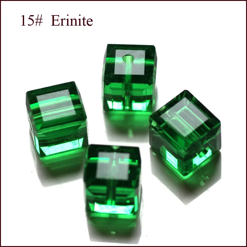 100 шт./лот хрустальные бусины 5601 Square Cube Форма 8x8 мм 18 Цвет покрытие AAA9 8x8 мм - Цвет: erinite