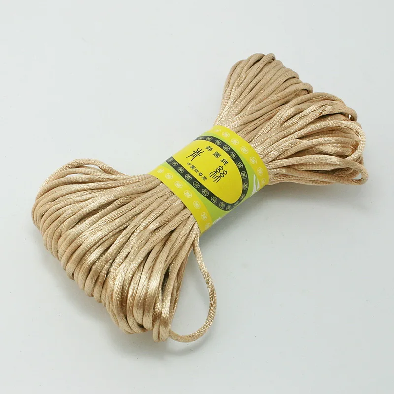 20 метров (2 мм) мягкий сатиновый погремушек Шелковый макраме шнур нейлоновый Kumihimo