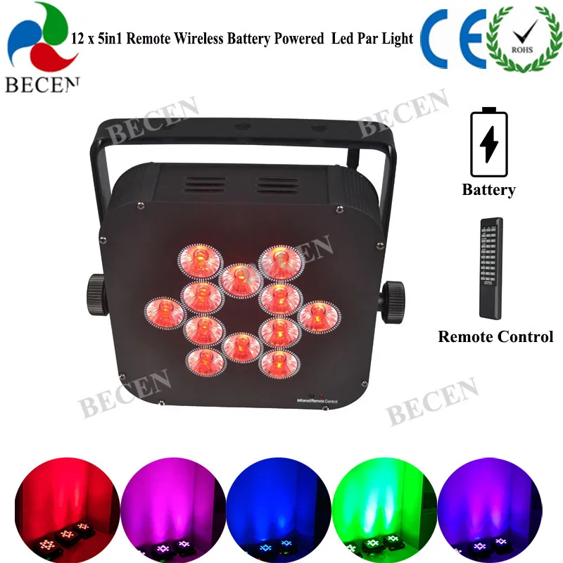 4 шт. 12x5in1 аккумулятор RGBWA питание Led Par свет дистанционное управление LED Uplight для