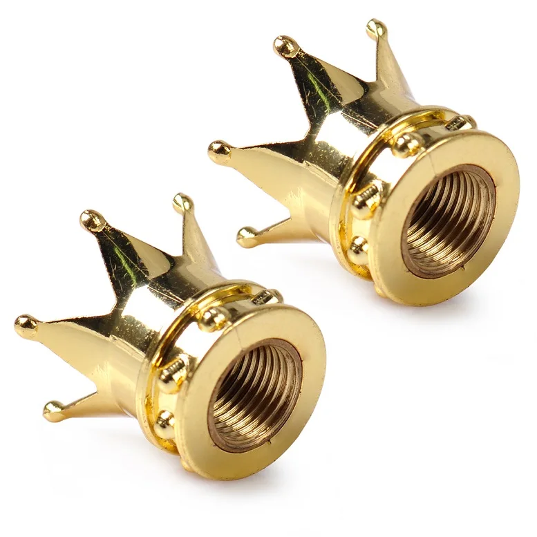 Gold DWCX 2 шт. мотоциклетные велосипеды Корона шина для колеса клапан Стебли воздуха Защитная крышка от пыли для Harley Honda Kawasaki Yamaha Suzuki ATV - Цвет: Gold